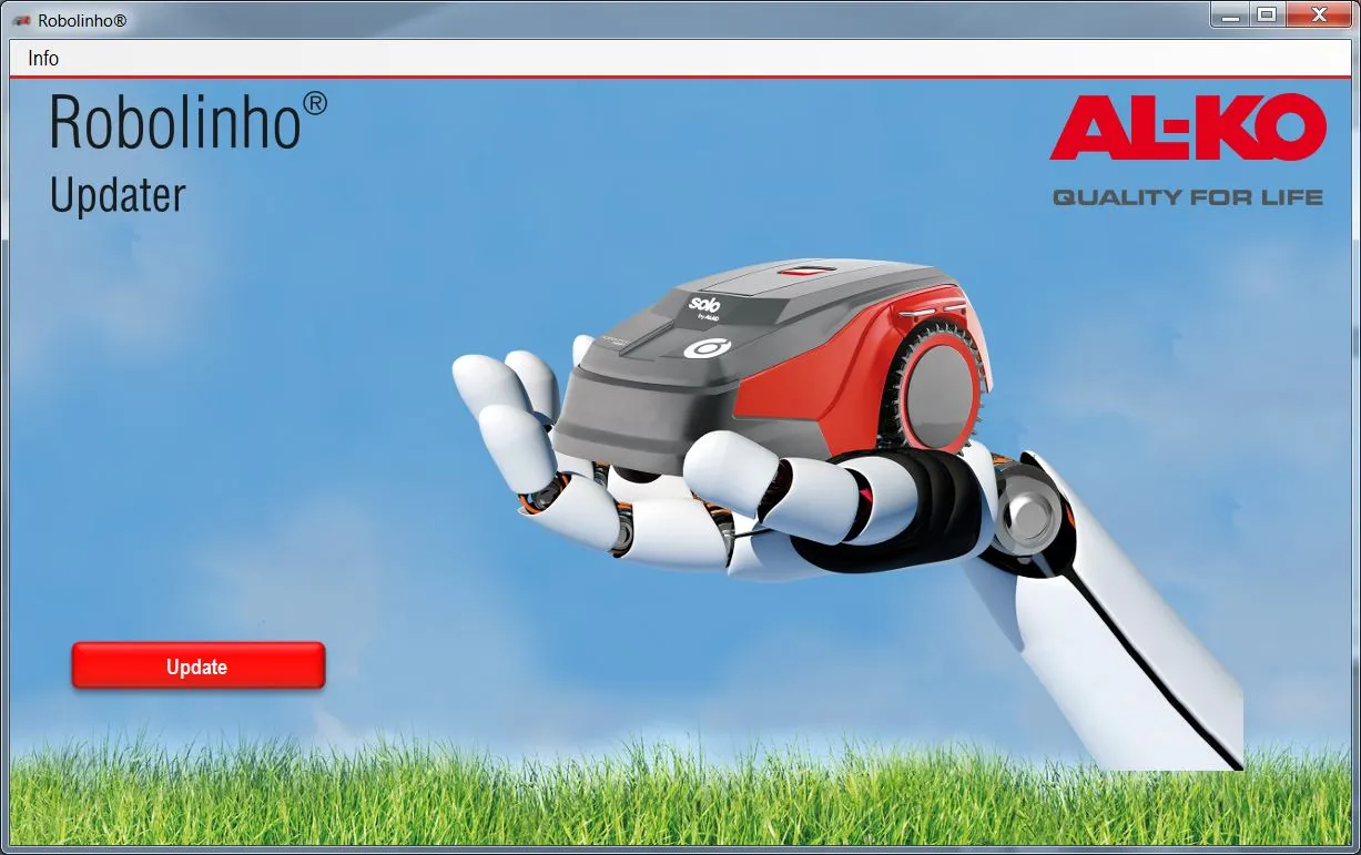 Robotske kosilnice| AL-KO Robolinho® Autoupdater - Korak 11: zaženite Robolinho® Auto-Updater in kliknite »Update«